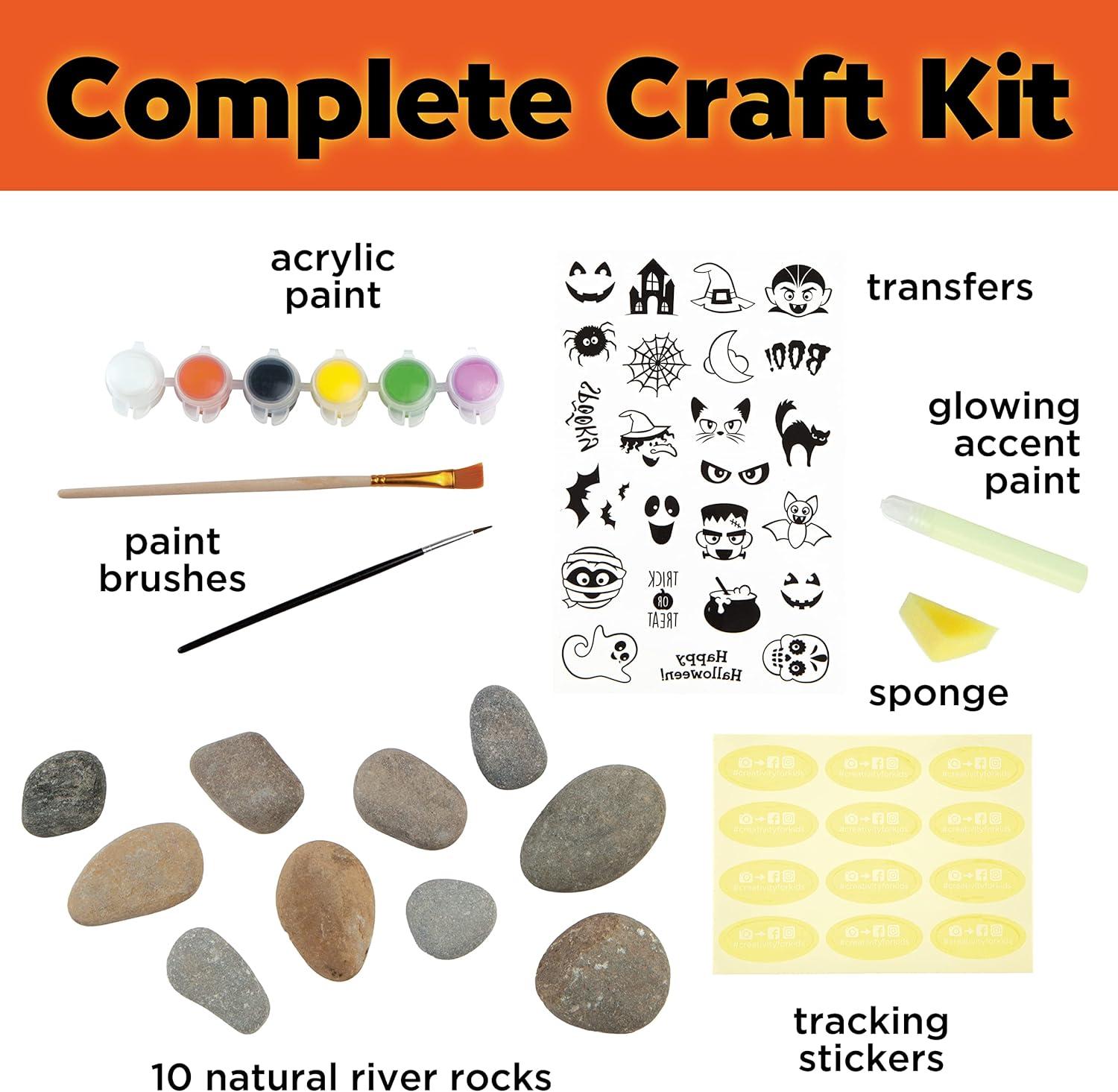 Creativity for Kids Halloween Hide & Seek Rock Painting- Spooky Child Craft Kit for Boys and Girls