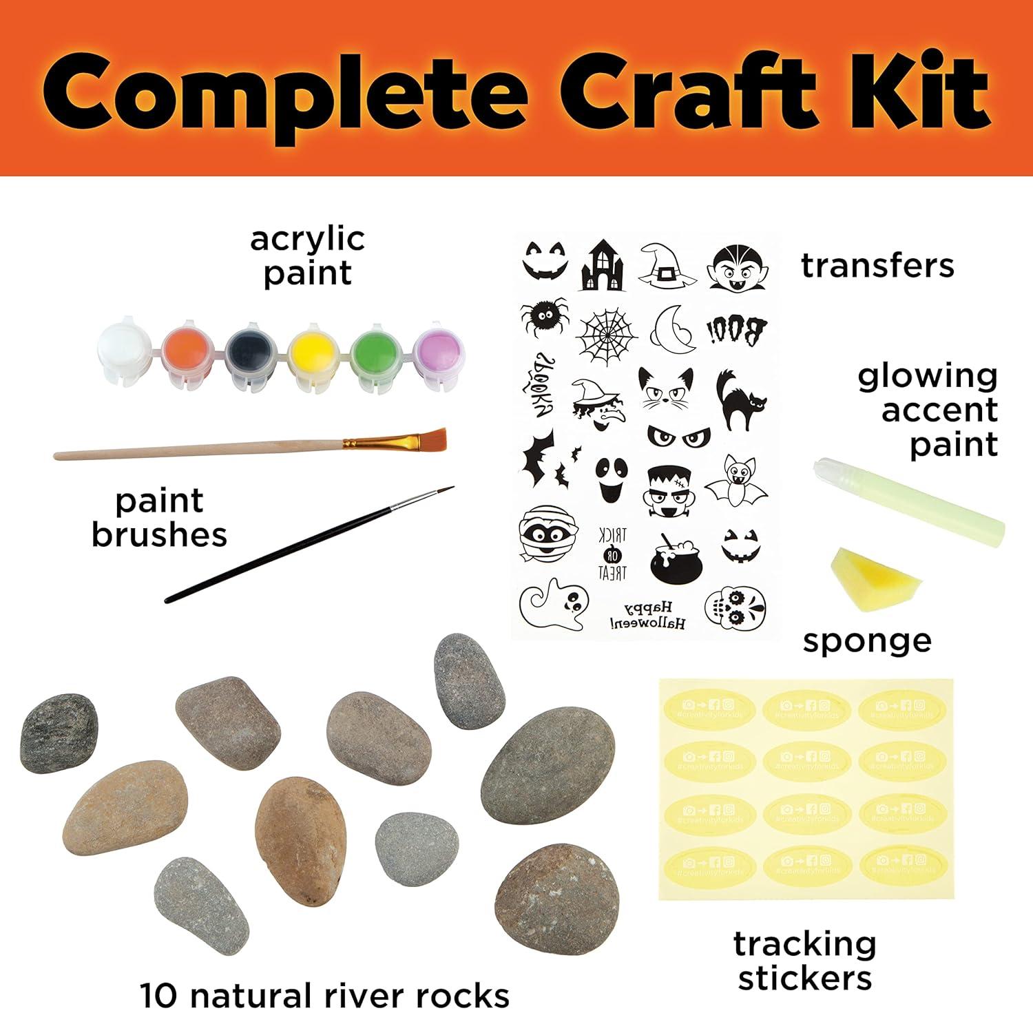 Creativity for Kids Halloween Hide & Seek Rock Painting- Spooky Child Craft Kit for Boys and Girls