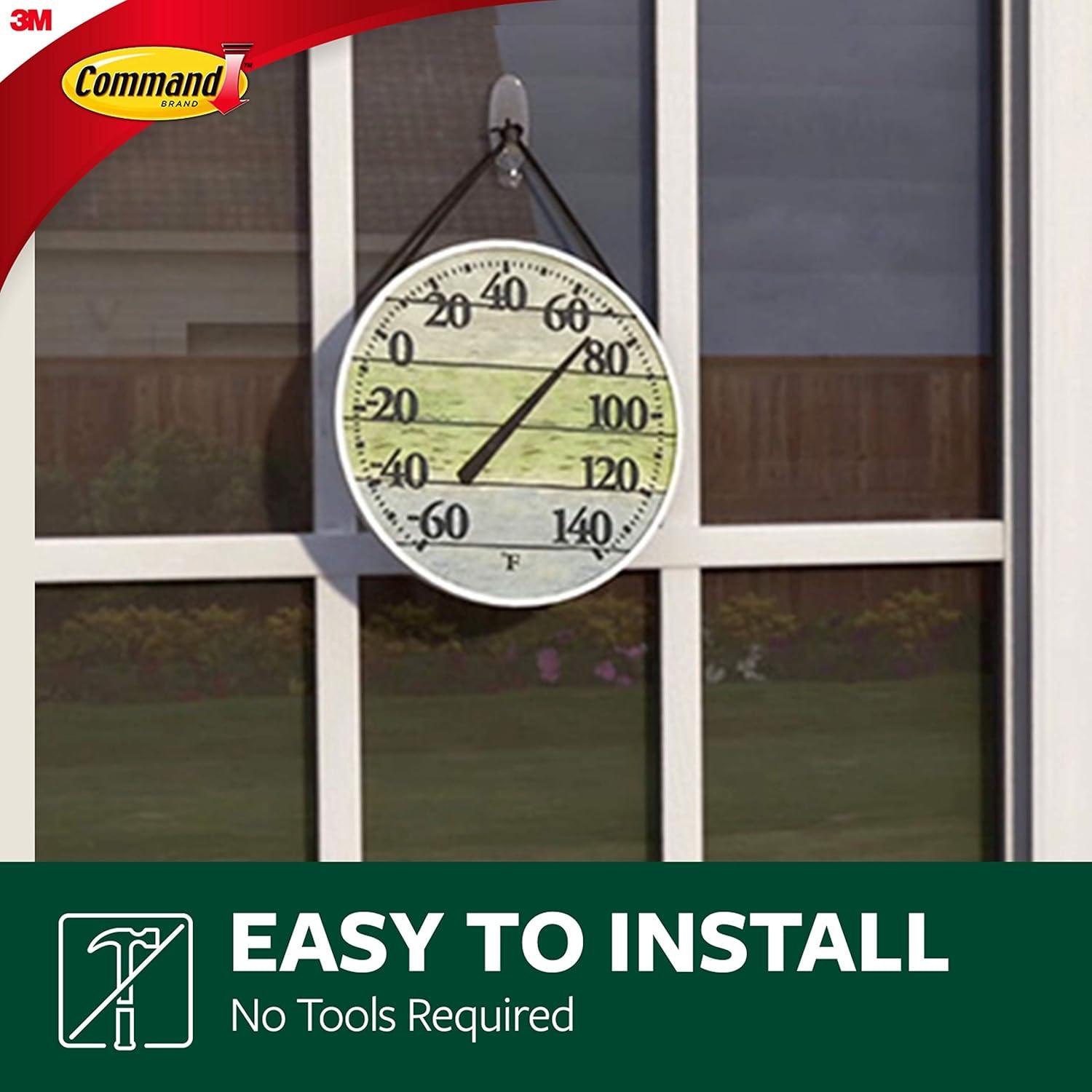 Command Outdoor Window Hooks Value Pack, Clear, 5 Hooks, 6 Strips