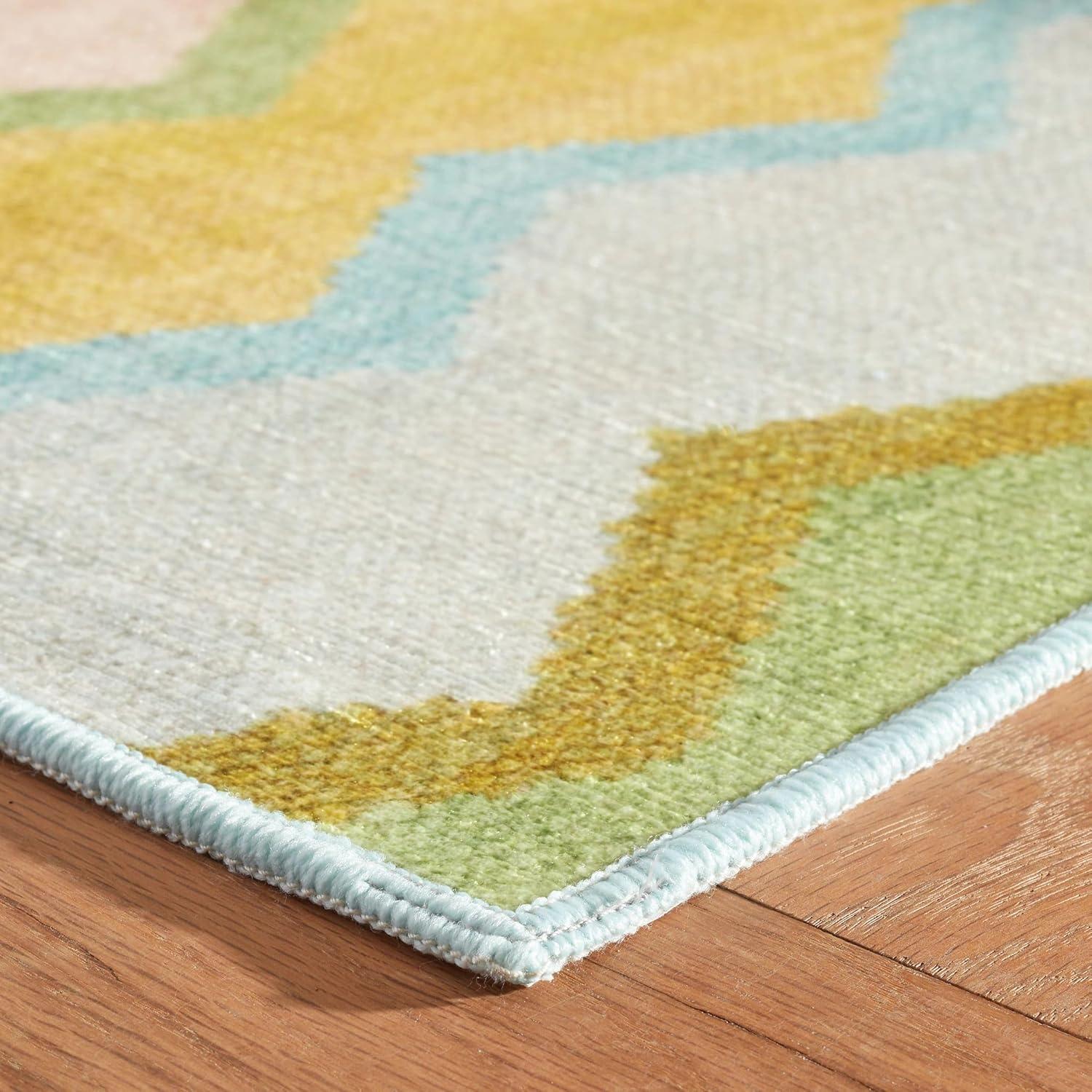 Dash and Albert Rugs Kit Kemp x Annie Selke Safety Net Green Handwoven Wool Rug