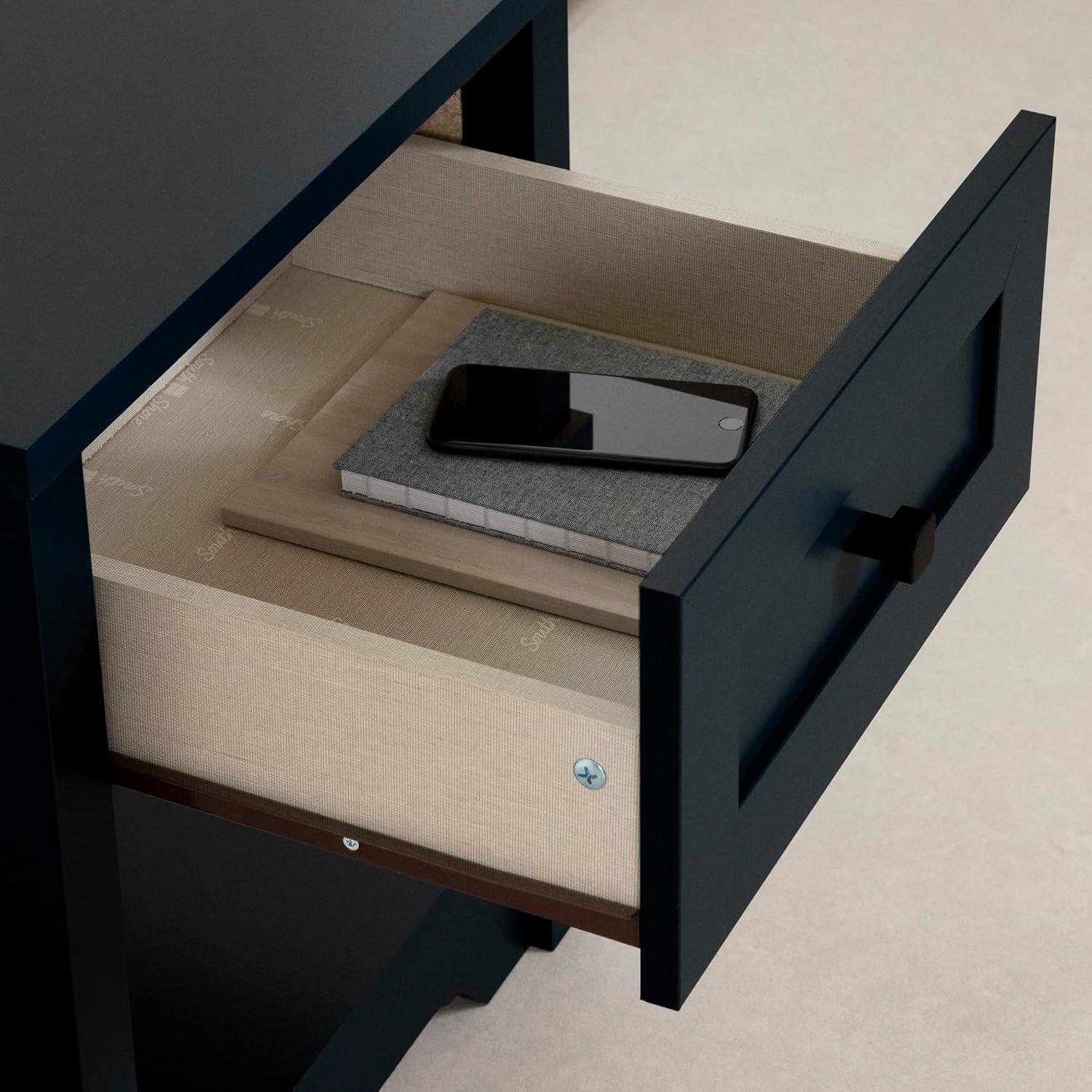 Farnel End Table Navy Blue - South Shore: Laminated Particle Board, 22.5" High, CARB Certified