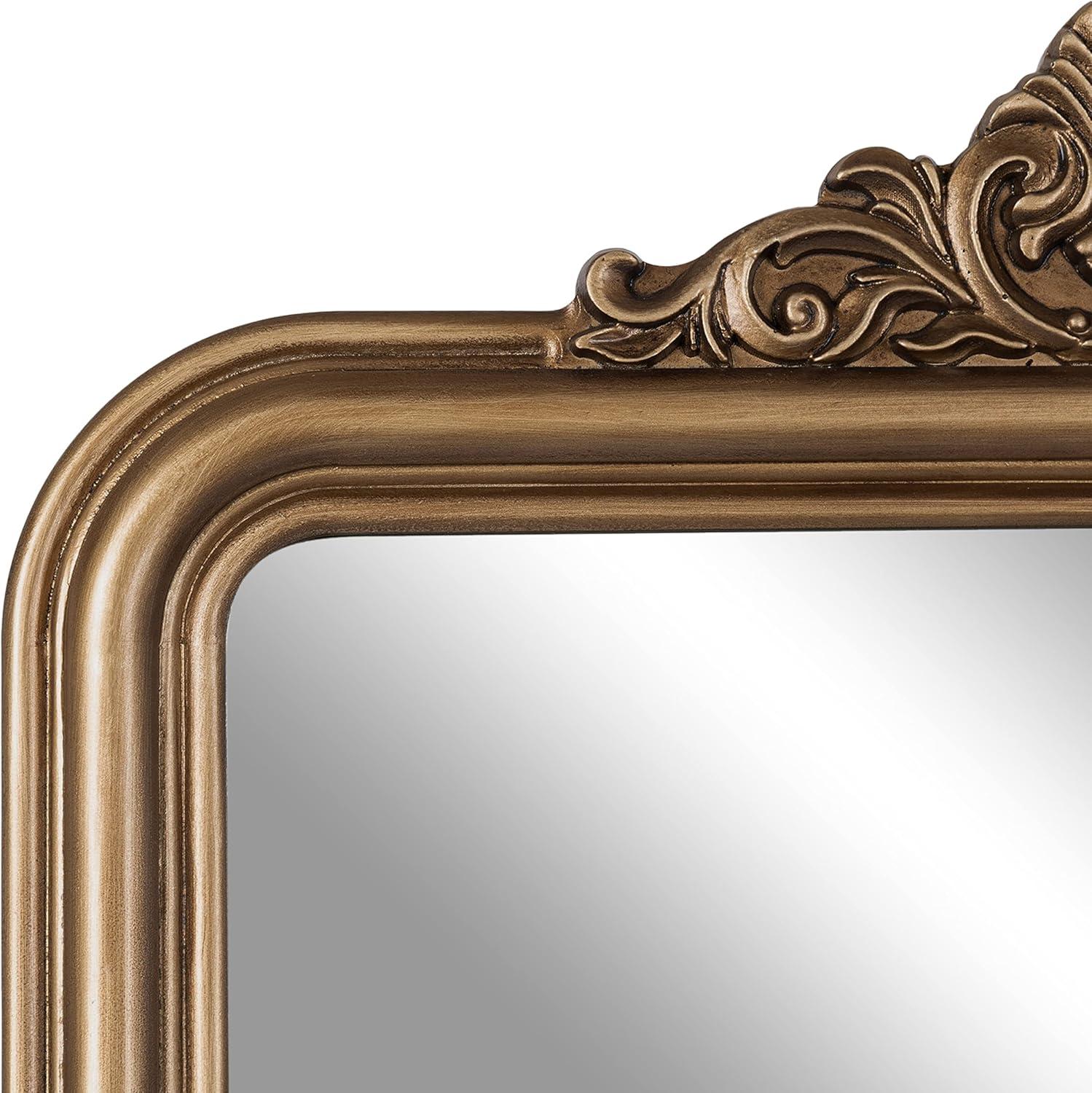 Kate & Laurel All Things Decor 24"x36" Kinsman Arch Wall Mirror Gold: Traditional Style, No Assembly Required