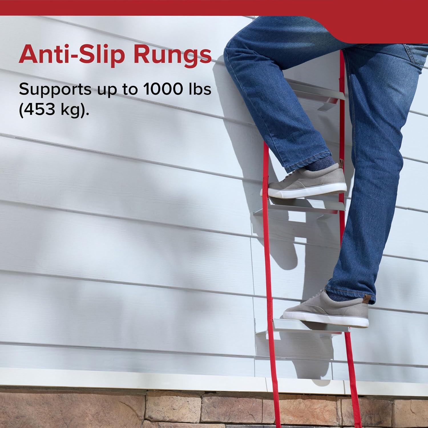 Kidde 2-Story Fire Escape Ladder with Steel Anti-Slip Rungs