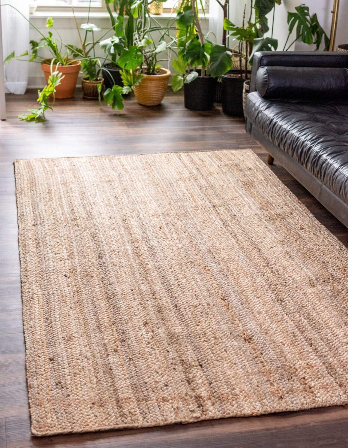 Unique Loom Braided Jute Dhaka Solid Indoor Braided Area Rug