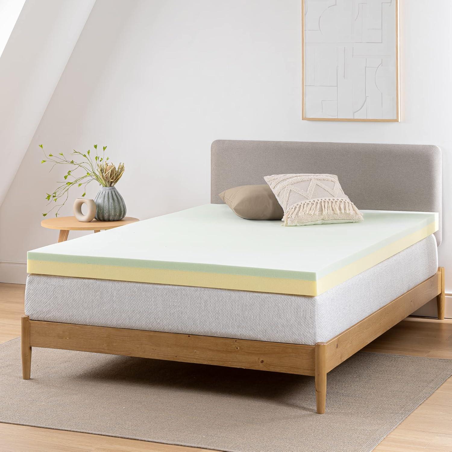 Twin 3-Inch Green Tea Memory Foam Mattress Topper