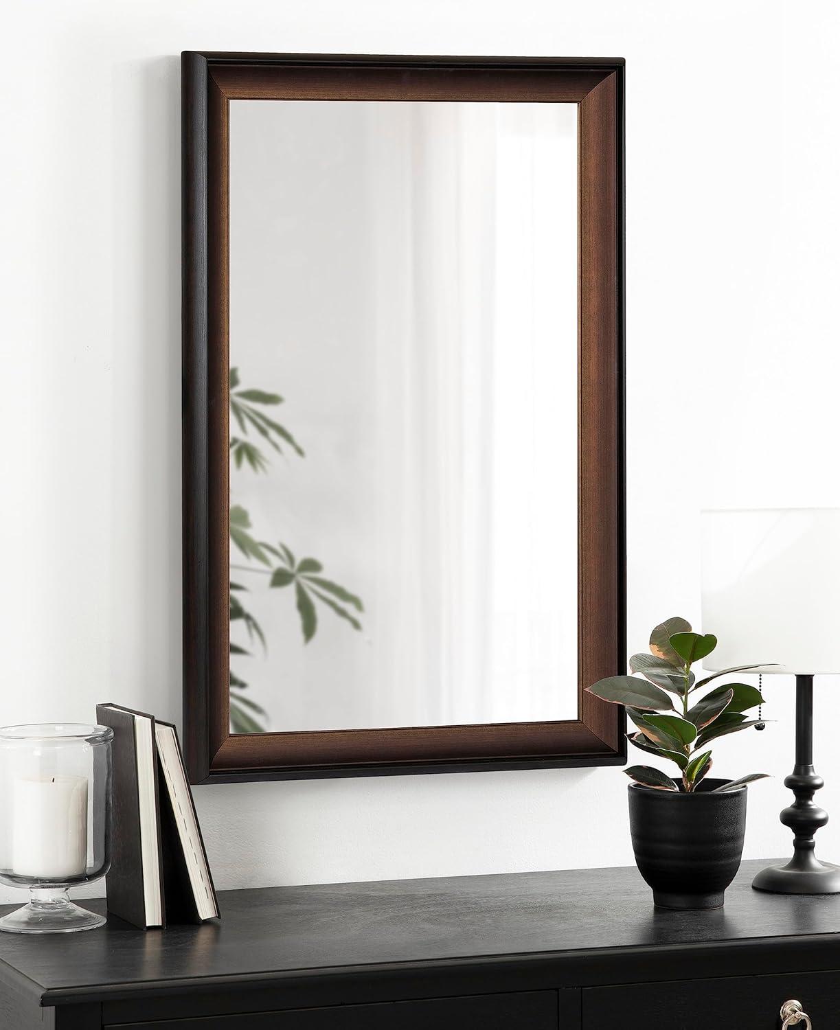 20"x30" Gotley Rectangle Wall Mirror Bronze - Kate & Laurel All Things Decor: Transitional Style, No Assembly, Plastic Frame