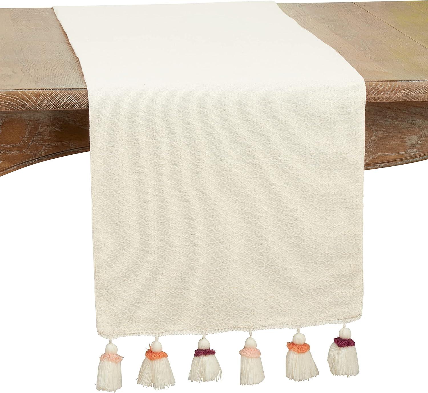 Saro Olivia Collection Cotton Blend Table Runner