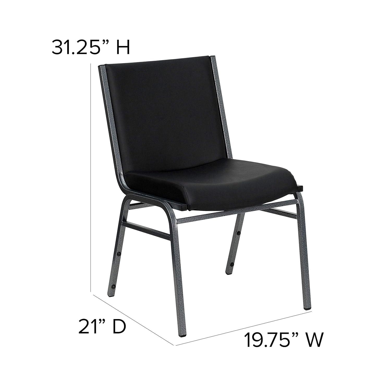 Flash Furniture HERCULES Series Heavy Duty Black Vinyl Stack Chair