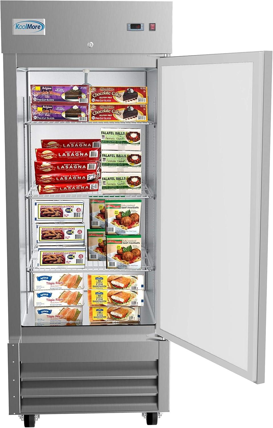 29 in. One-Door Reach-In Freezer 23 cu ft. RIF-1D-SS.