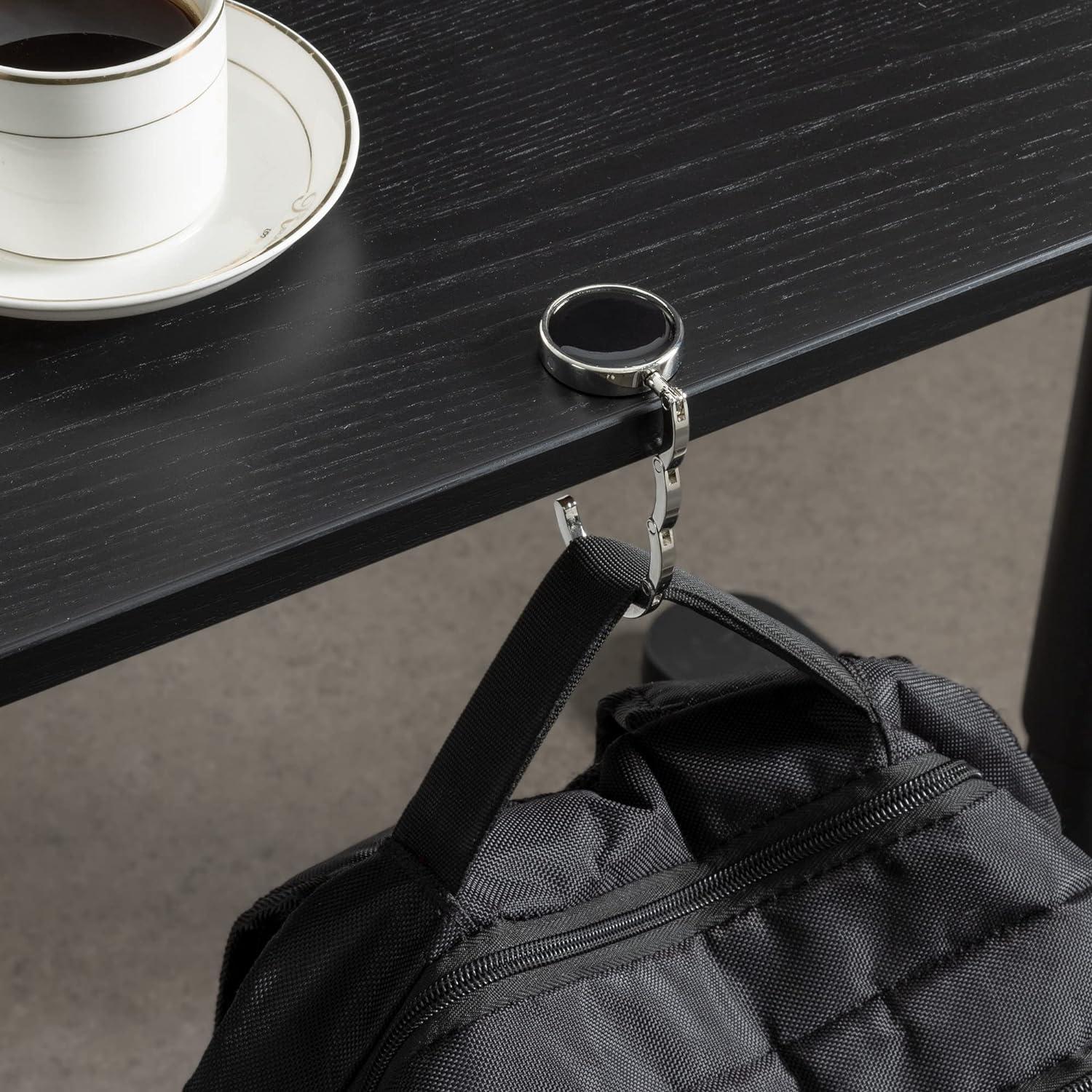 Black Folding Magnetic Purse Hook Set for Tables