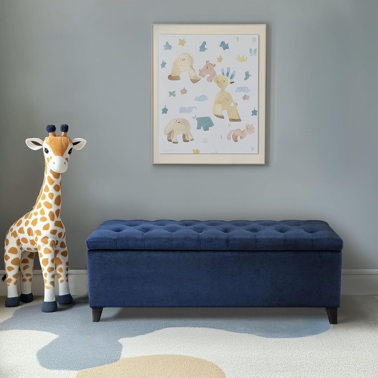 Everly Quinn Tufted Top Storage Bench, Mudroom Bench