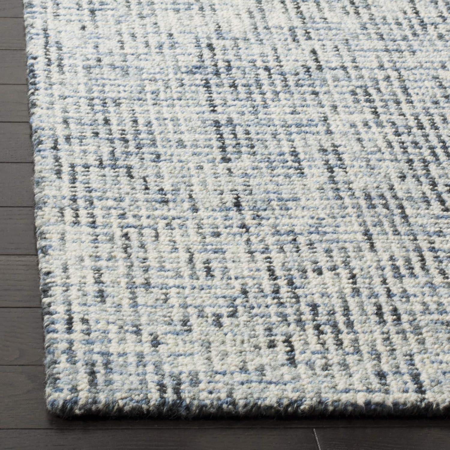 Abstract ABT468 Handmade Indoor Area Rug - Blue/Charcoal - 6'x6' - Safavieh