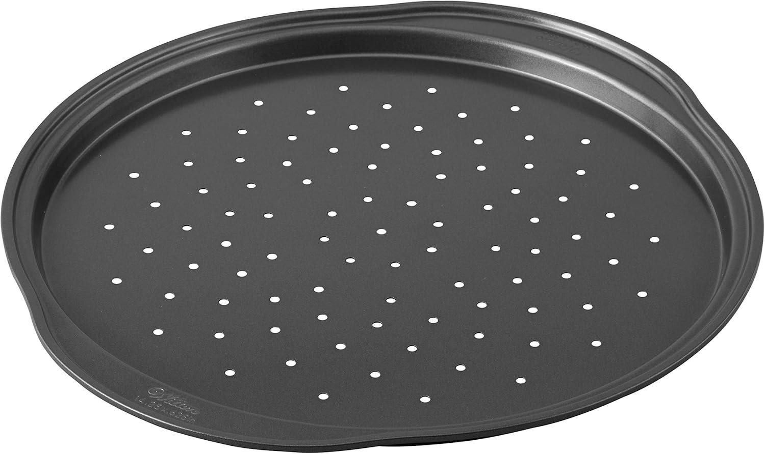 Wilton 14-Inch Non-Stick Pizza Crisper Pan with Handles