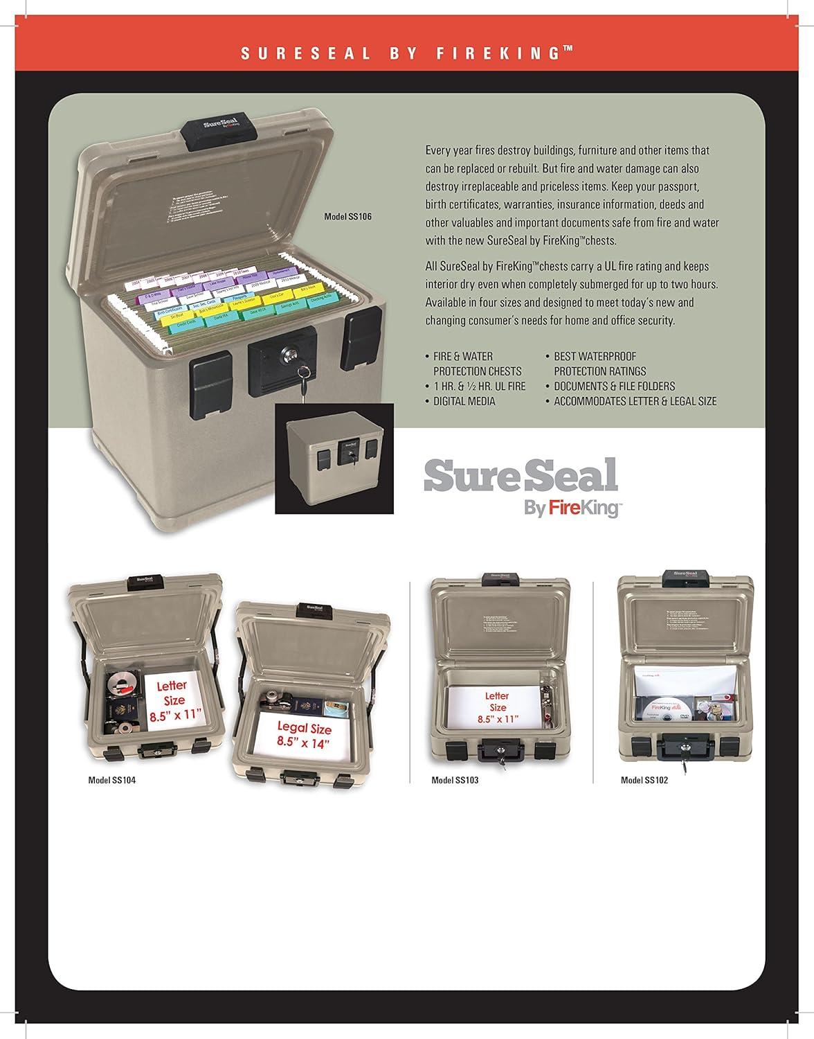 FireKing Fire And Water Chest Safe Box Lock