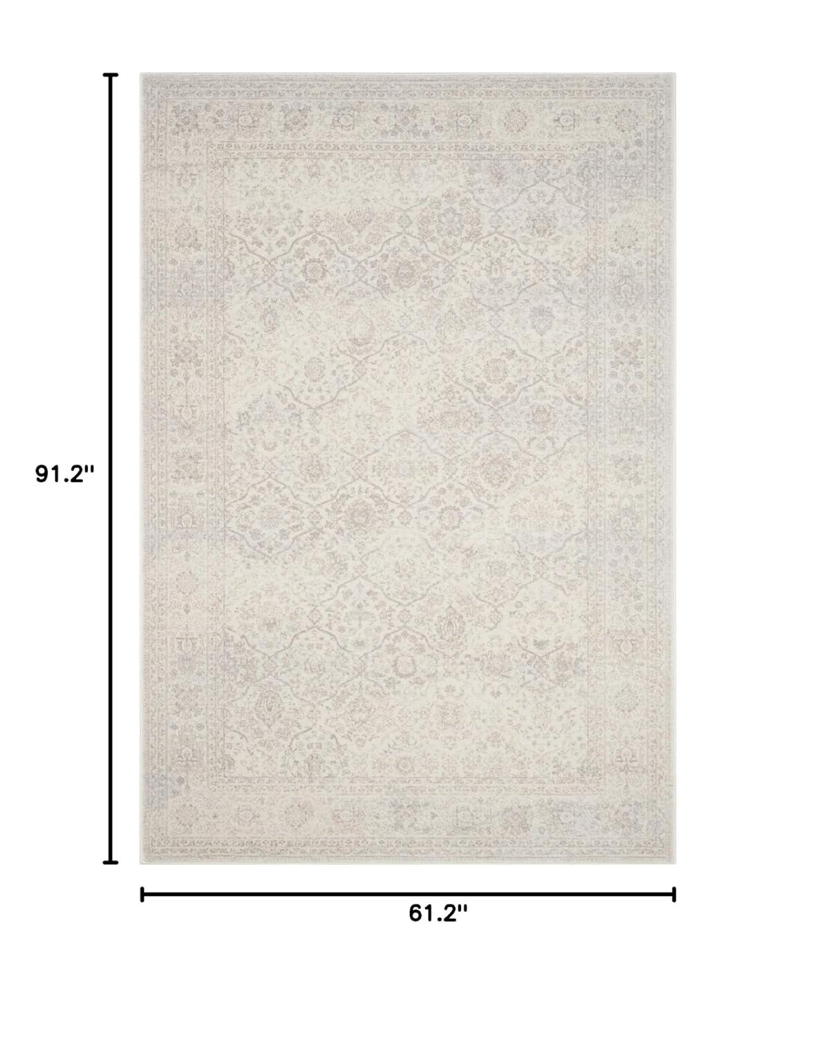 Carnegie CNG691 Power Loomed Area Rug - Cream/Light Grey - 5'1"x7'6" - Safavieh.