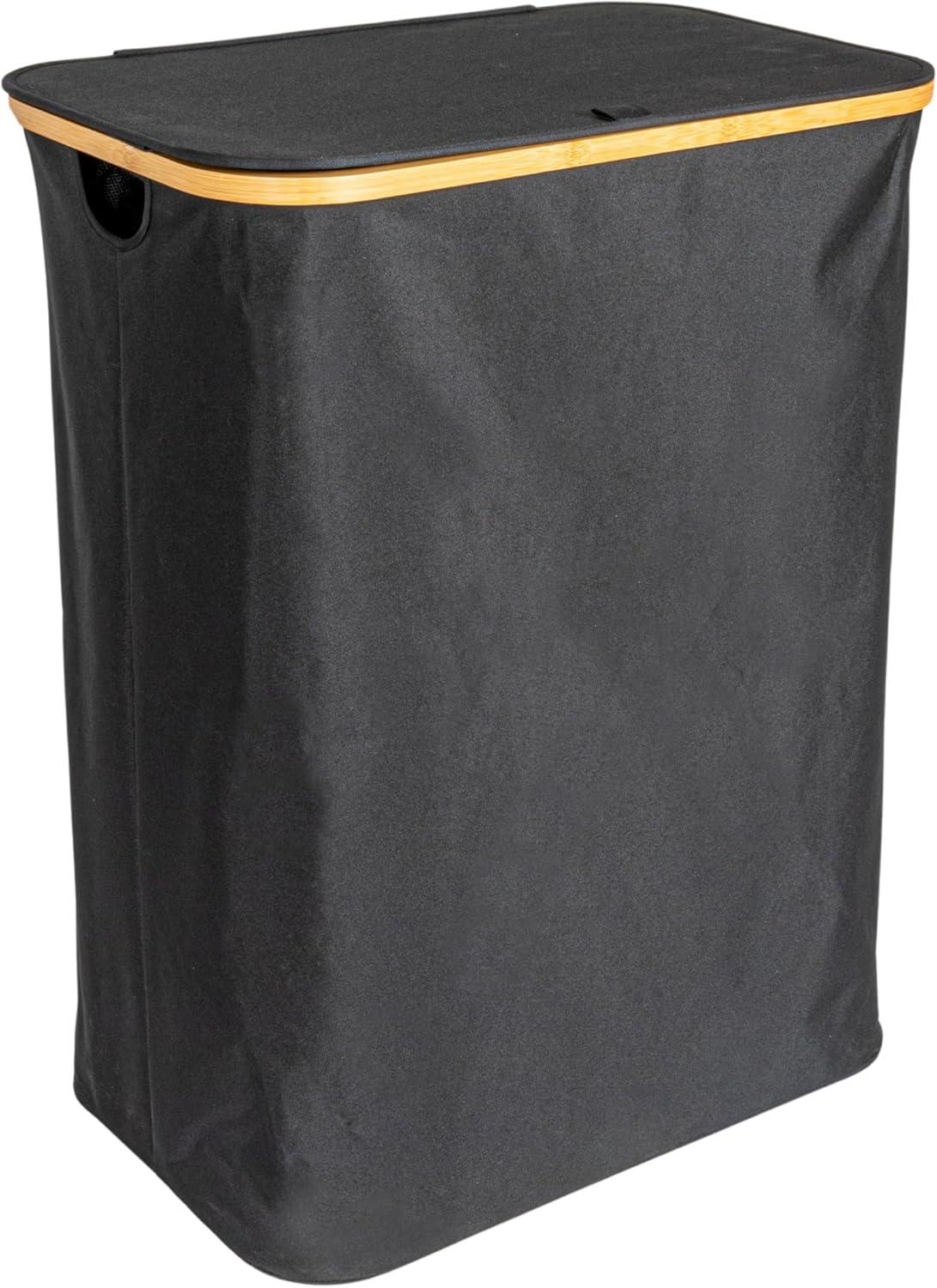 Household Essentials Sleek Laundry Hamper With Dual Mesh Liners And Lid