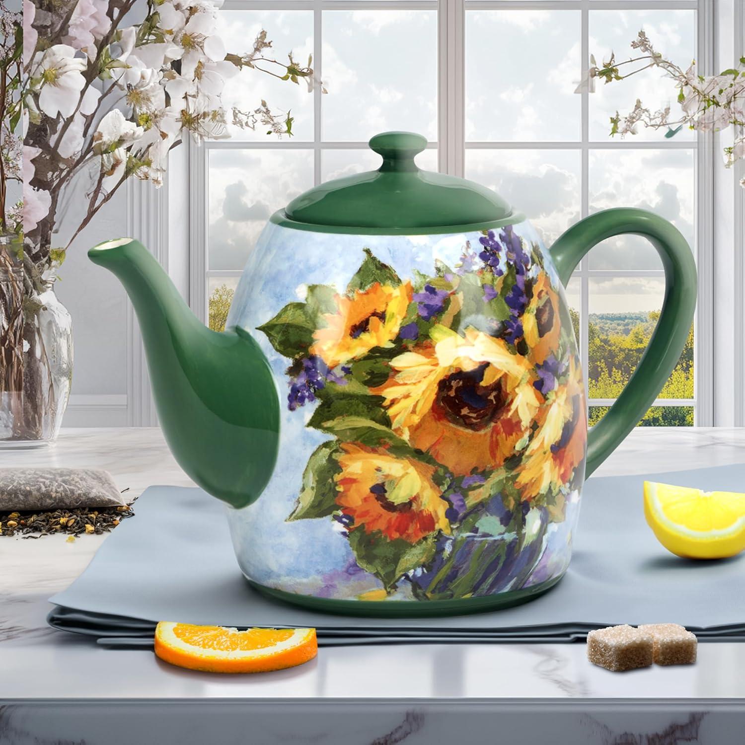 Certified International Sunflower Bouquet Teapot