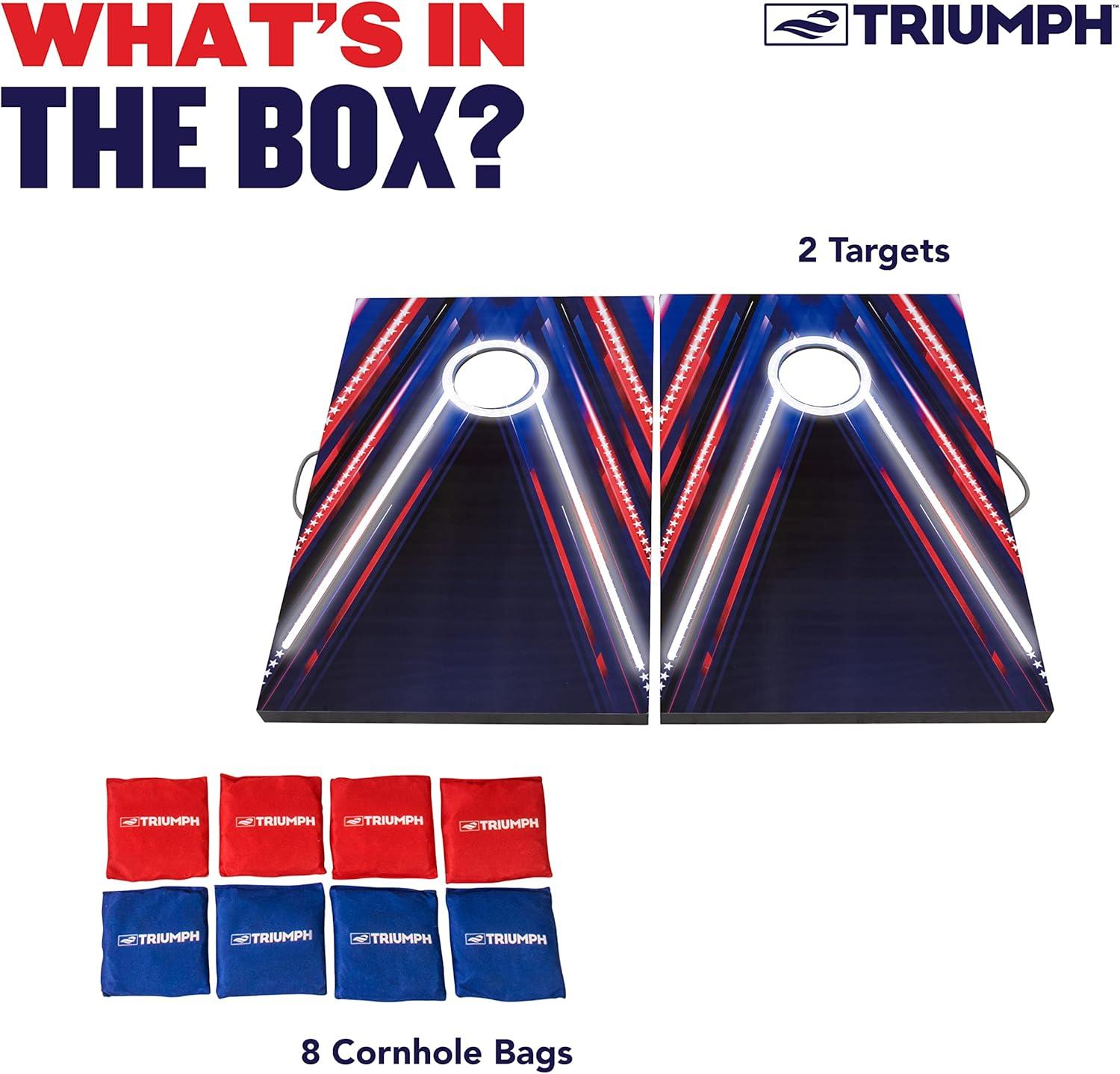 Triumph Sports LED 2'x3' Patriotic Flag Pattern Bag Toss