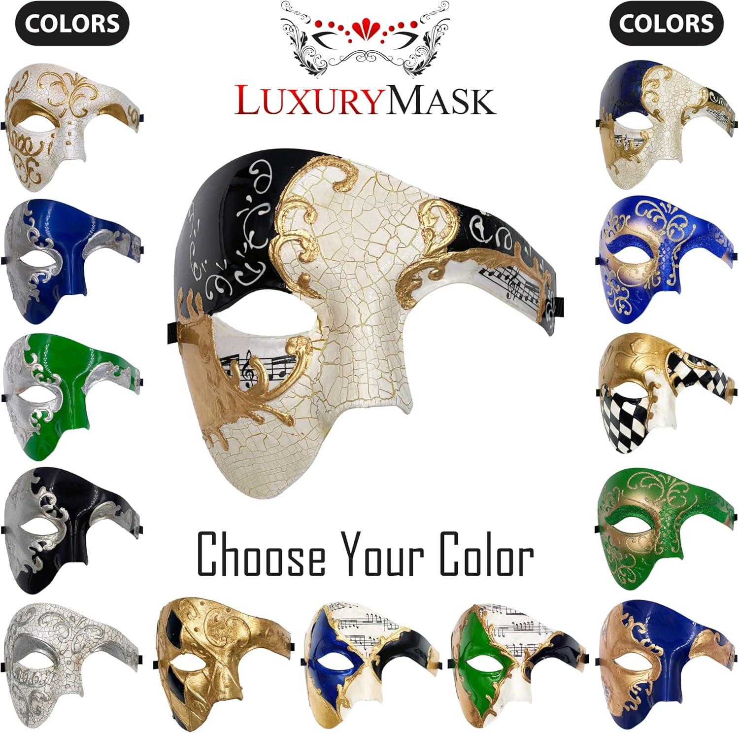 Luxury Mask Vintage Phantom of the Opera Mask ? Venetian Half Face Mask ? Costume Party, Masquerade Ball Carnival Mardi Gras