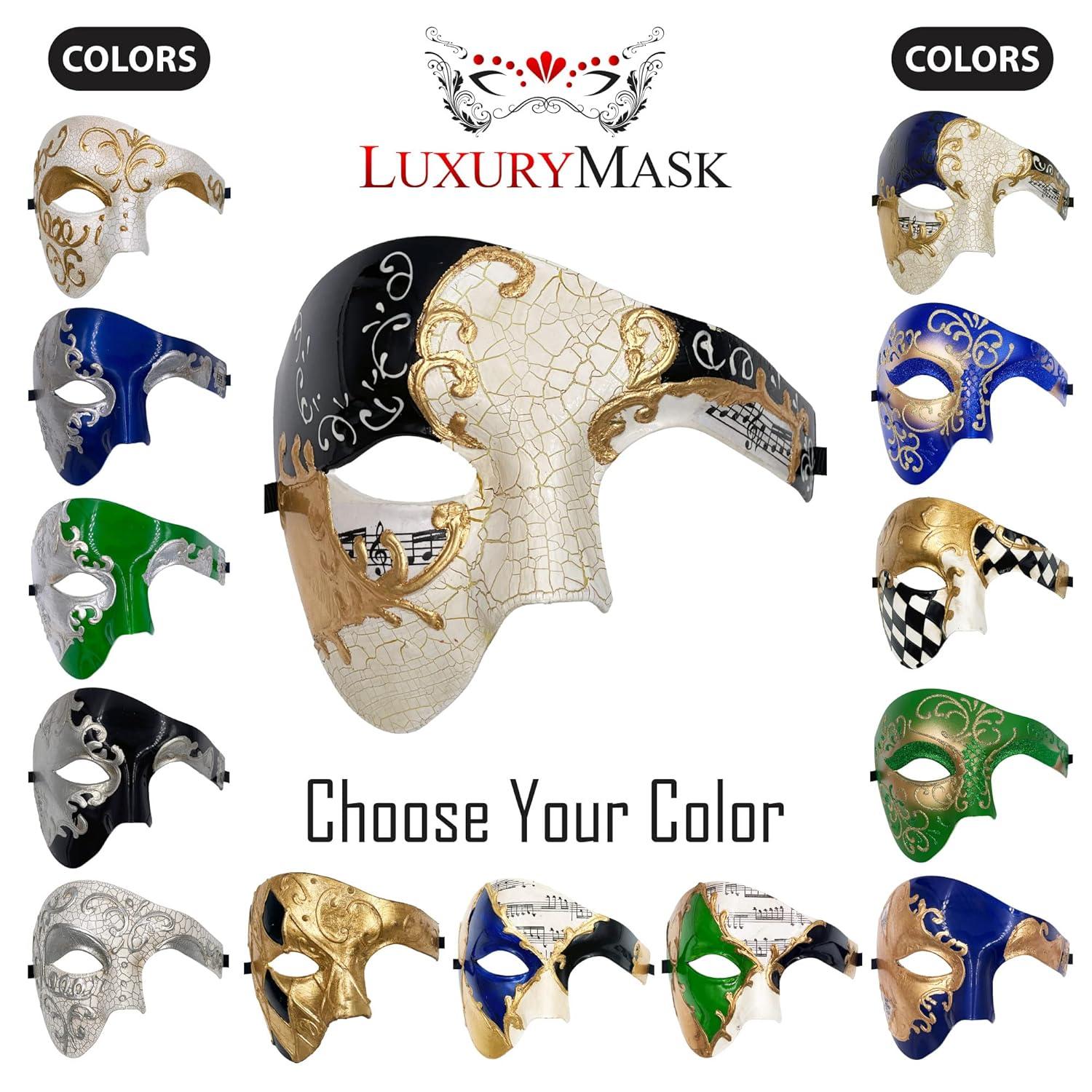 Luxury Mask Vintage Phantom of the Opera Mask ? Venetian Half Face Mask ? Costume Party, Masquerade Ball Carnival Mardi Gras