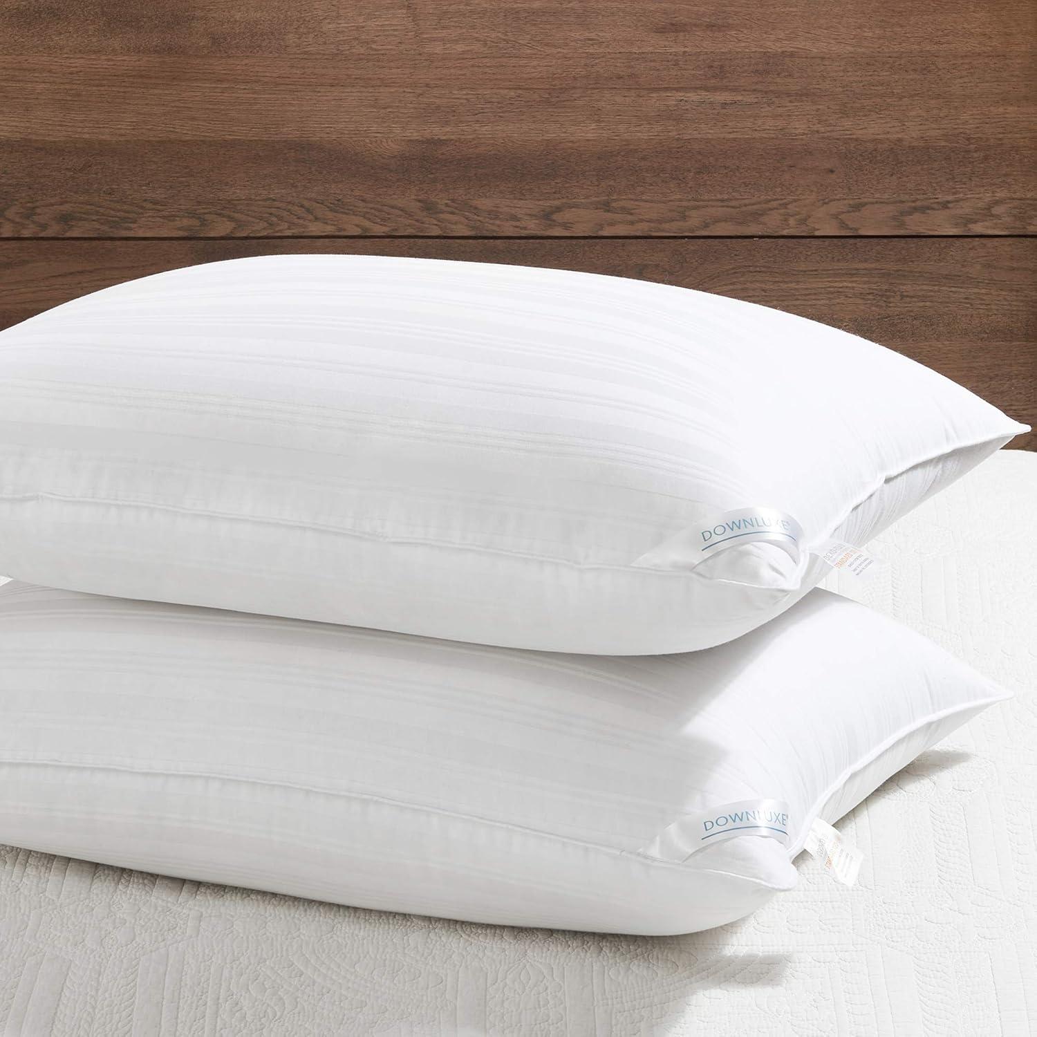 Standard White Hypoallergenic Polyester Pillows Set of 2