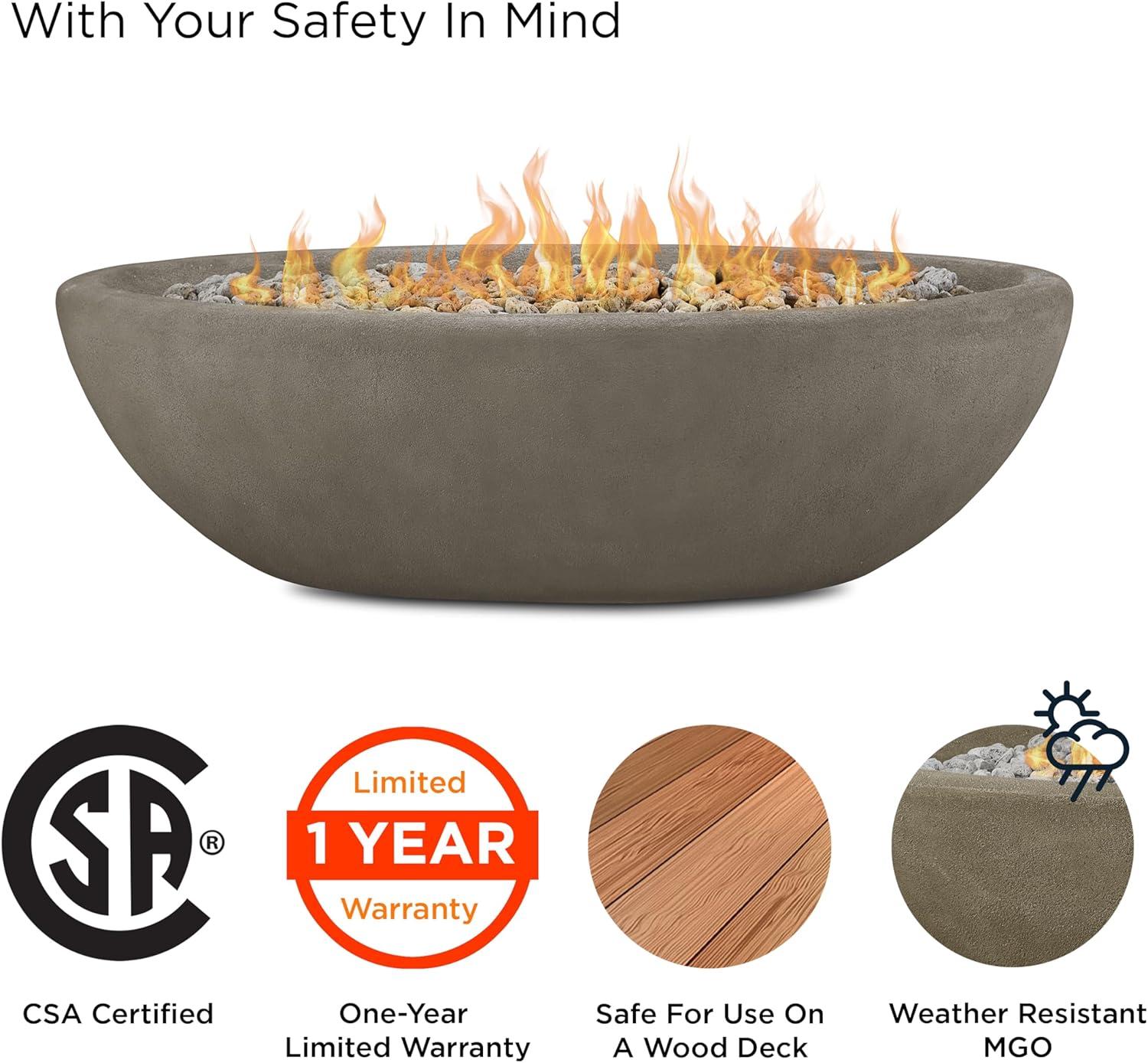 Fernanda Fire Bowl - Gray / Large Oval