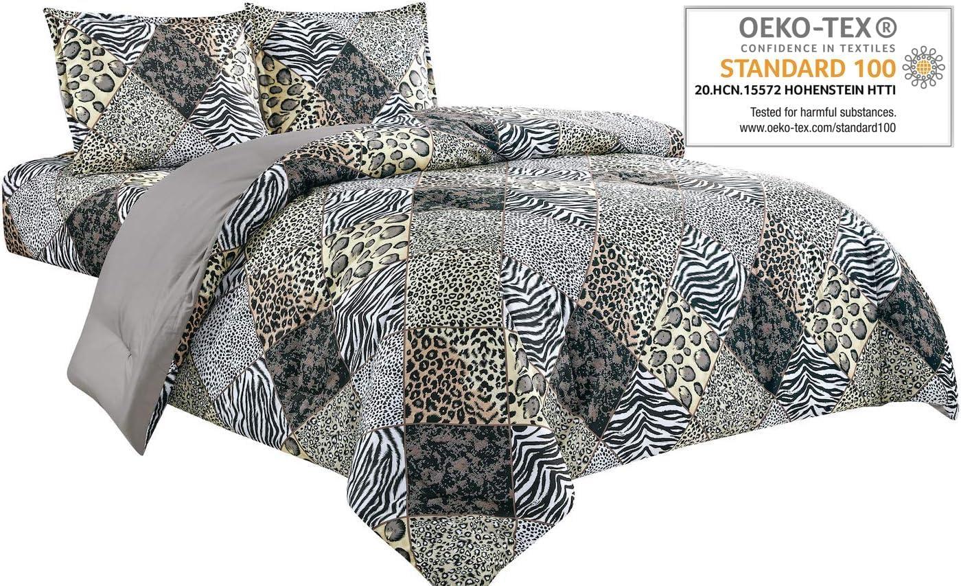 Box Stitch Animal Print Comforter Set