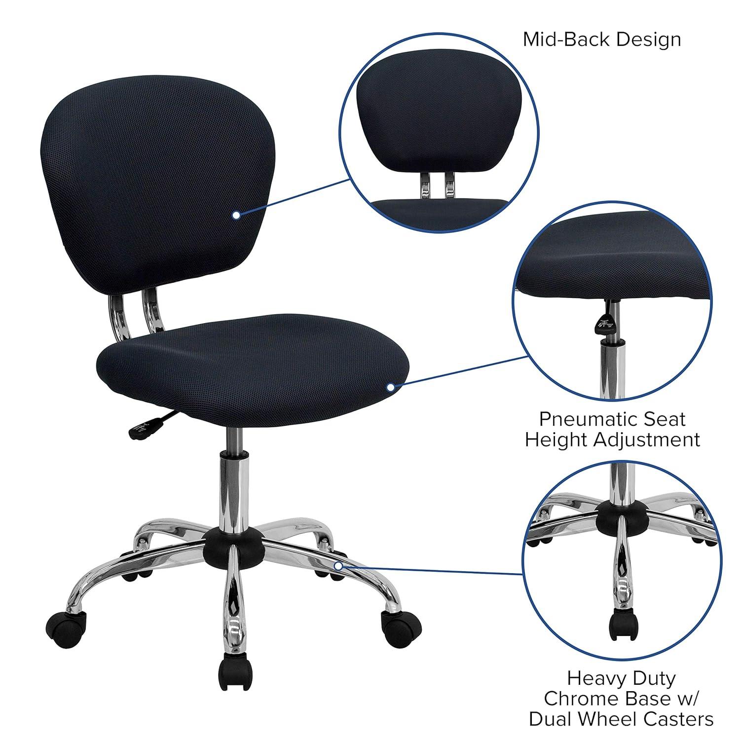 Flash Furniture Beverly Mid-Back Swivel Mesh Office Chair with Padded Seat by Flash Furniture (Set of 2)