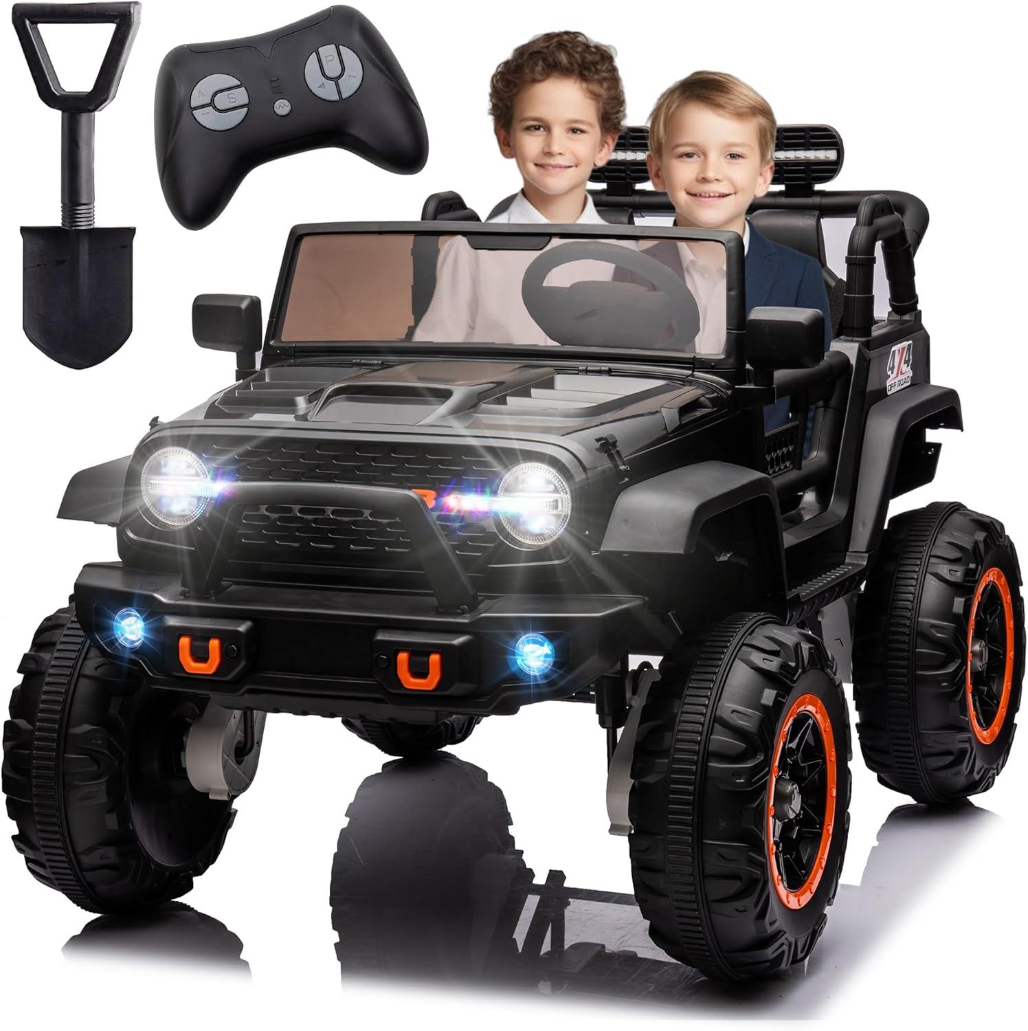 24V Black 2-Seater Electric SUV Ride-On Car with Remote Control