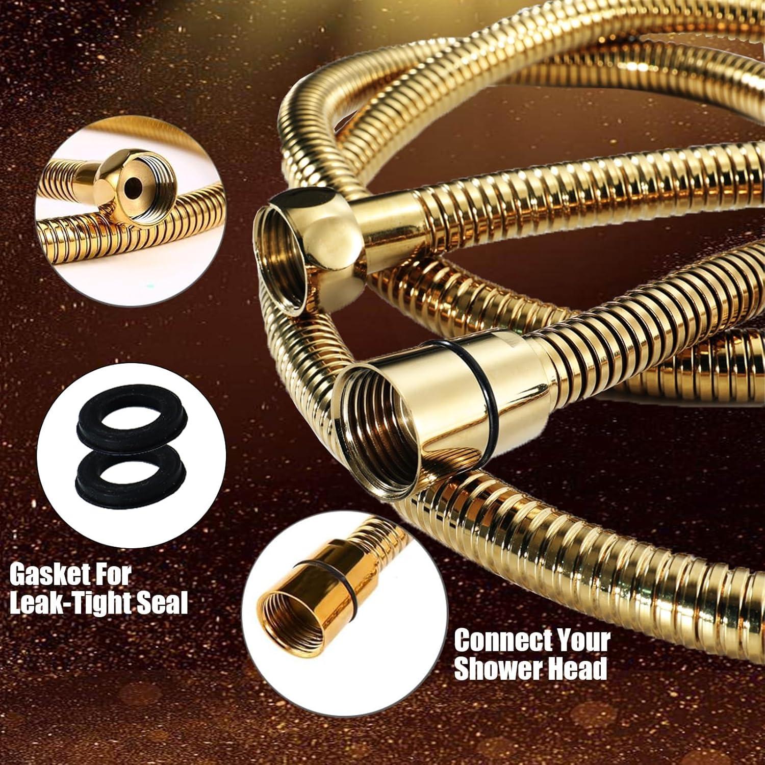 Gold 10" Square Rainfall Shower Head with Handheld Combo