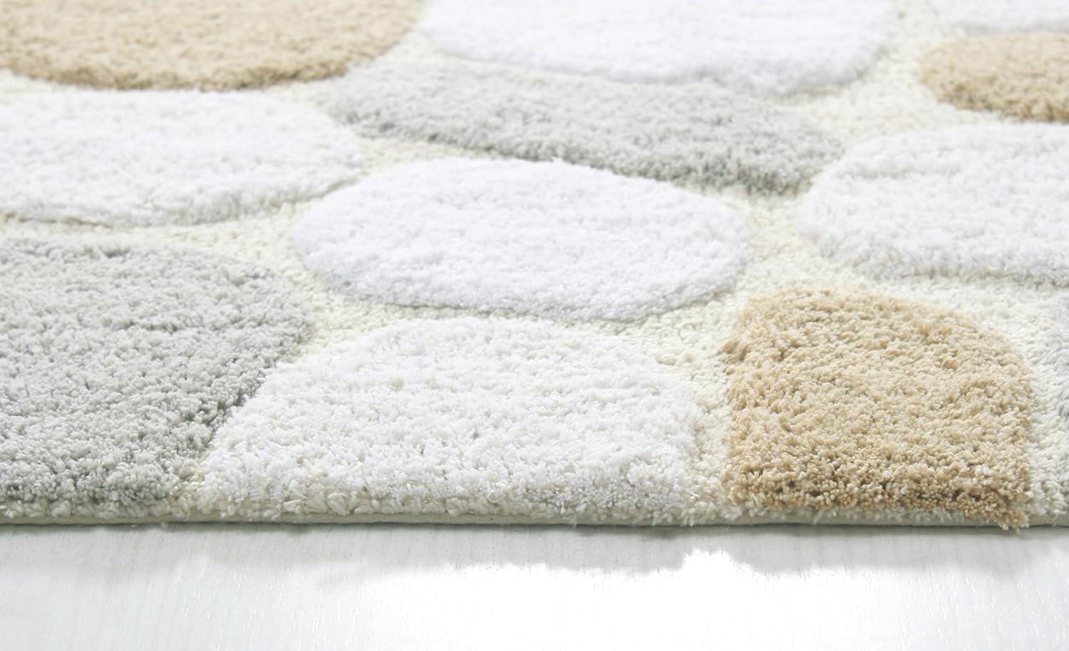2pc 32"x20" Pebbles Bath Rug Set Spa Light Beige - Chesapeake Merchandising: Cotton Tufted Bathroom Mats, Machine Washable