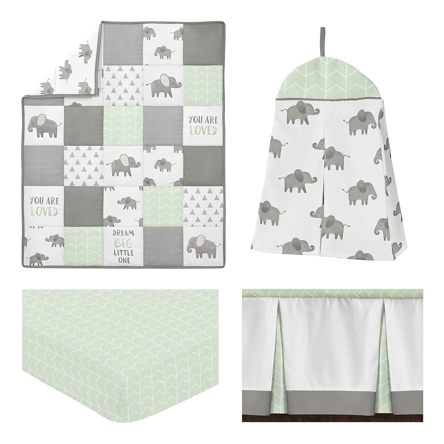 Elephant 4 Piece Crib Bedding Set