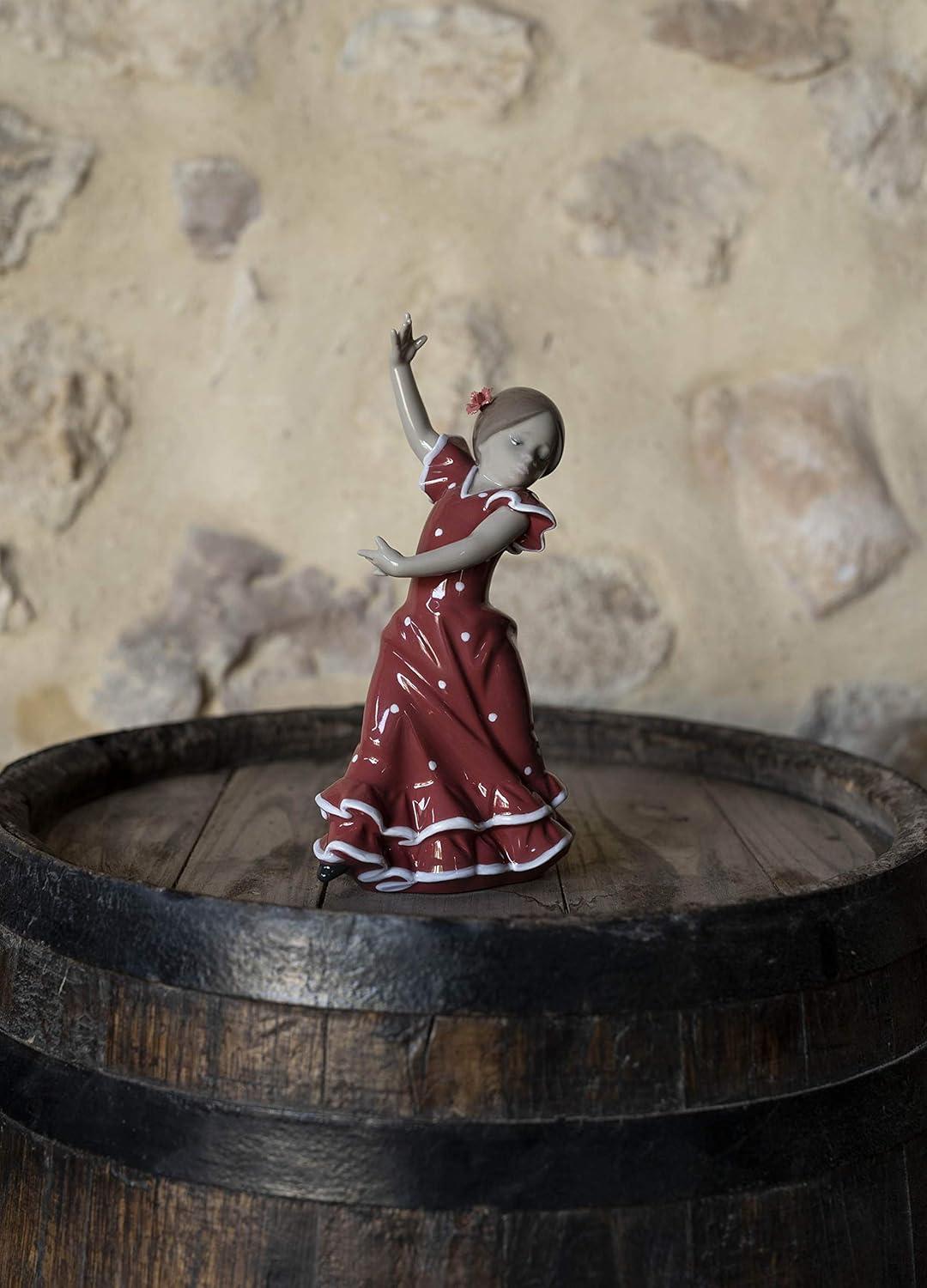 LLADRÓ Ballaorita Figurine with Arms Up! Red Porcelain Flamingo Figure