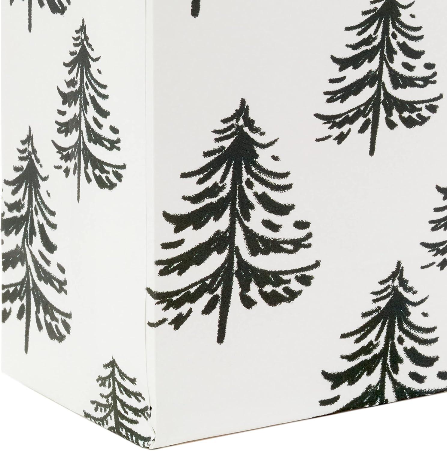 Hallmark 6" Small Holiday Gift Bags (8 Bags: Winter Foliage, Rustic Snowman, "Joy" on Red, Black and White Trees)