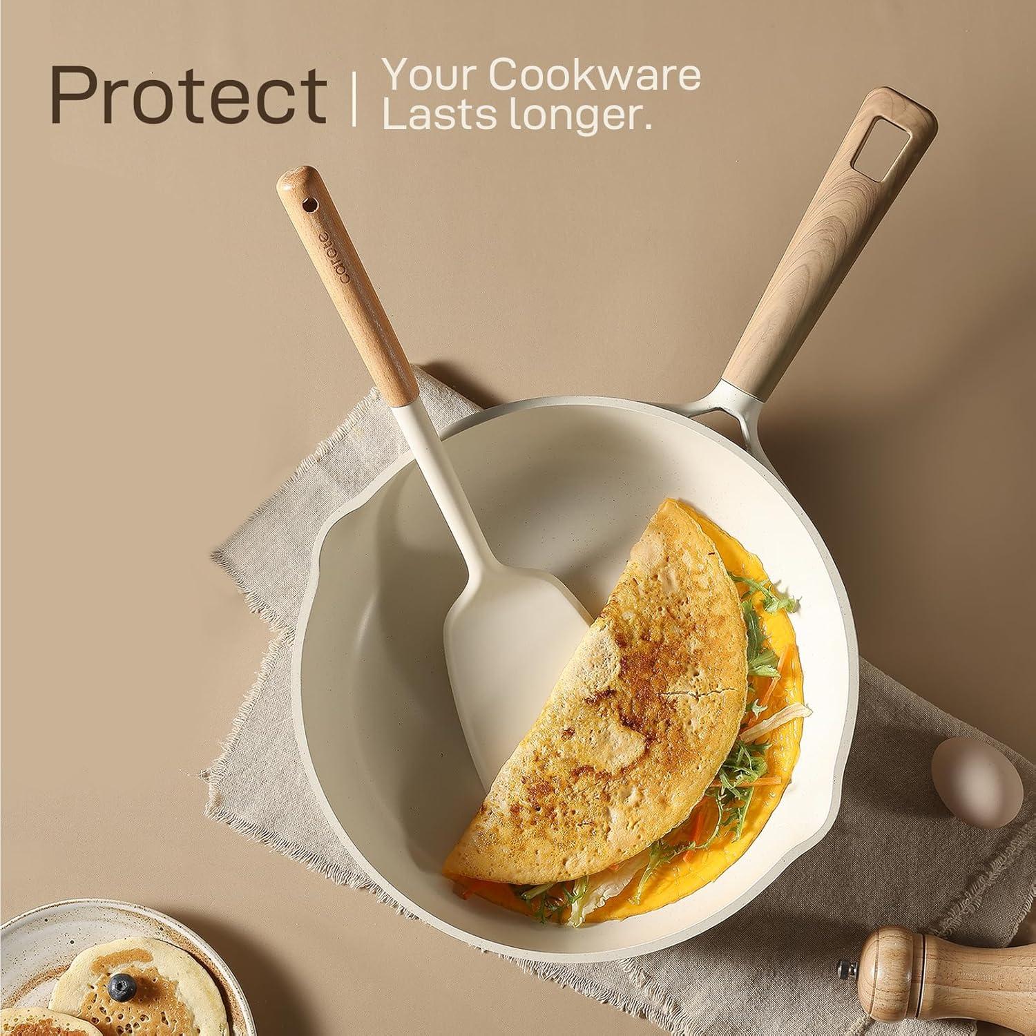 Carote 17-Piece Silicone and Wood Cooking Utensil Set, Heat-Resistant, Safe for Nonstick Cookware