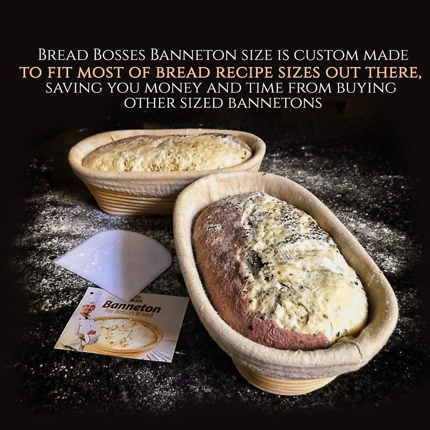 Oval Bread Banneton Proofing Basket - 10 Inch Baskets Sourdough Brotform Proofing Basket Set Banaton Towel for Baking Oval Proofing for Sourdough Bread Making Starter Jar Kit - Great As A Gift