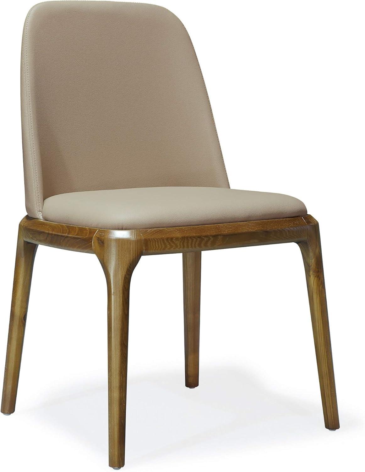 Courding Faux Leather Dining Chairs - Manhattan Comfort: Mid-Century Modern, Ash Wood Legs, No Assembly Required