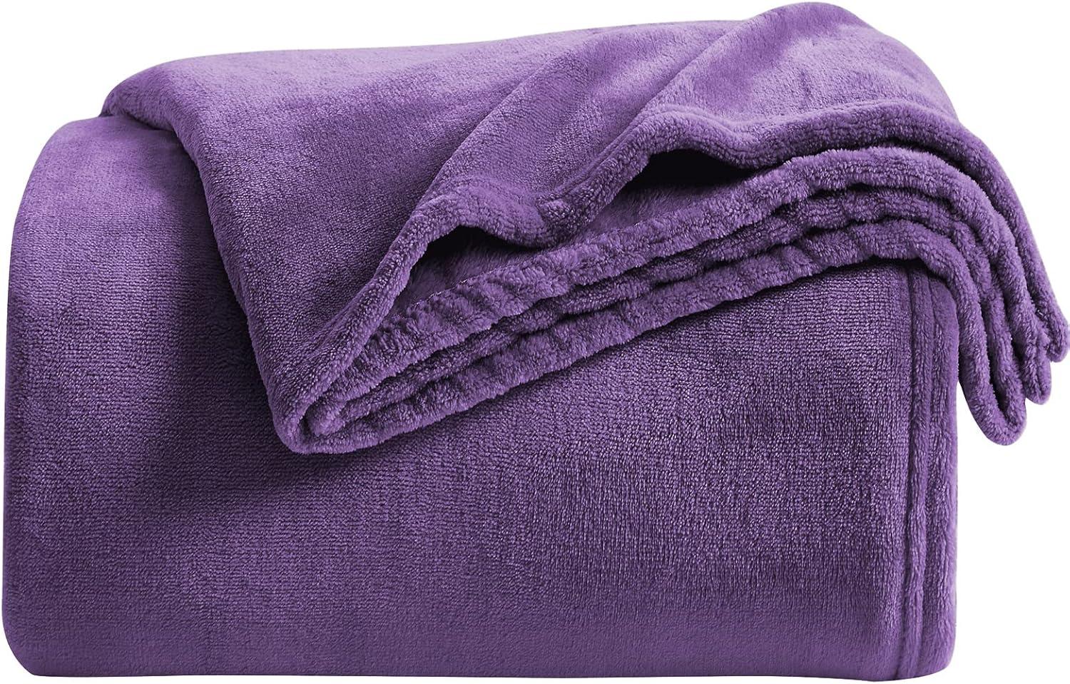 Lilac Fleece Reversible Throw Blanket for Pets and Baby