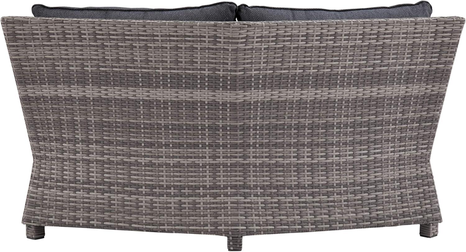 Salem Beach Gray Resin Wicker Corner Seat with Cushions