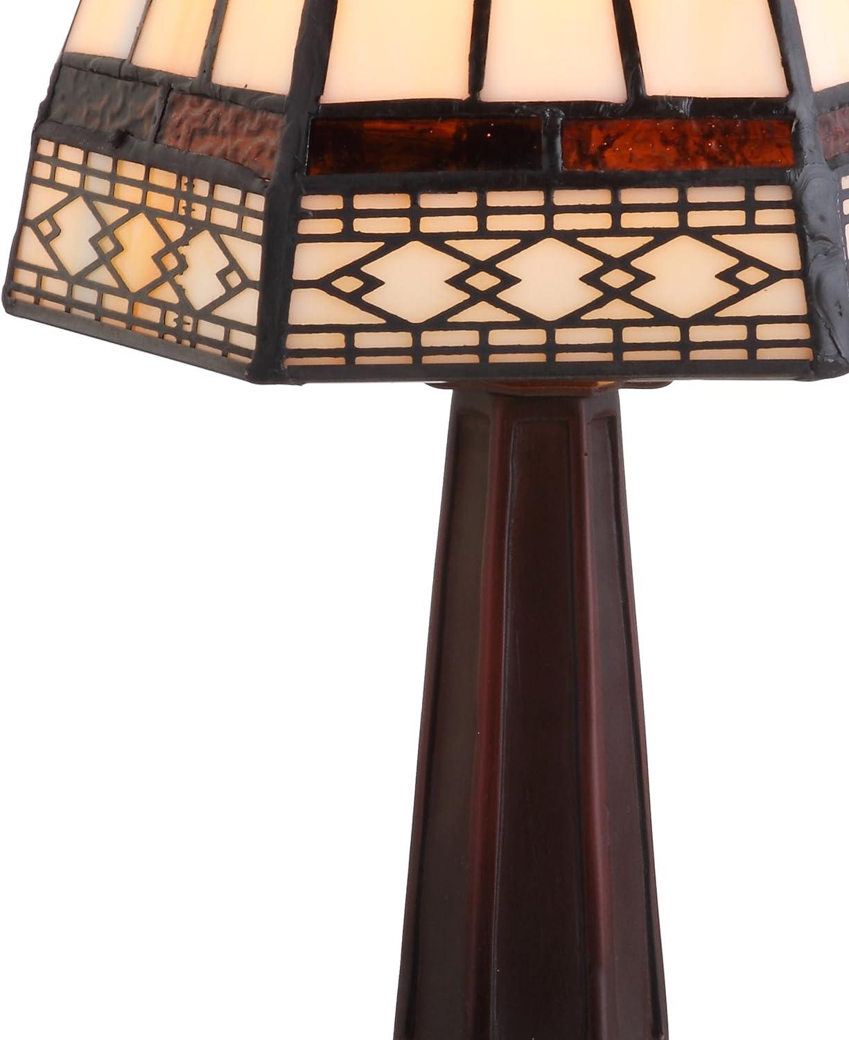 JONATHAN Y JYL8016A Carter Tiffany-Style 12" LED Table Lamp, Traditional, Classic, Cottage, Vintage for living room, dinning room, bedroom, office Bulb Included, Ivory/Cream