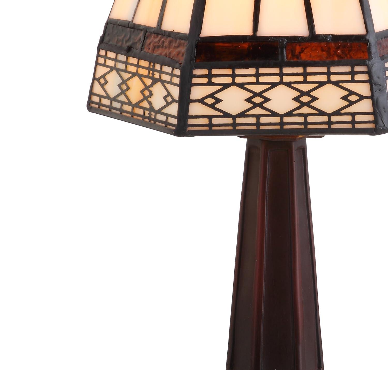 JONATHAN Y JYL8016A Carter Tiffany-Style 12" LED Table Lamp, Traditional, Classic, Cottage, Vintage for living room, dinning room, bedroom, office Bulb Included, Ivory/Cream