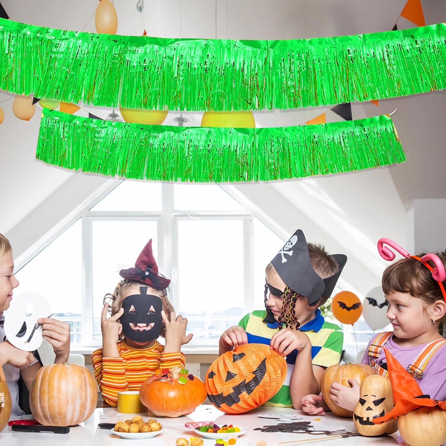 Beistle Green Metallic Plastic Fringe Drape Banner For Parade Floats Happy St Patrick‚Äôs Day Mardi Gras Decorations Tinsel Curtain Photo Booth Prop Backdrop Birthday Party Supplies