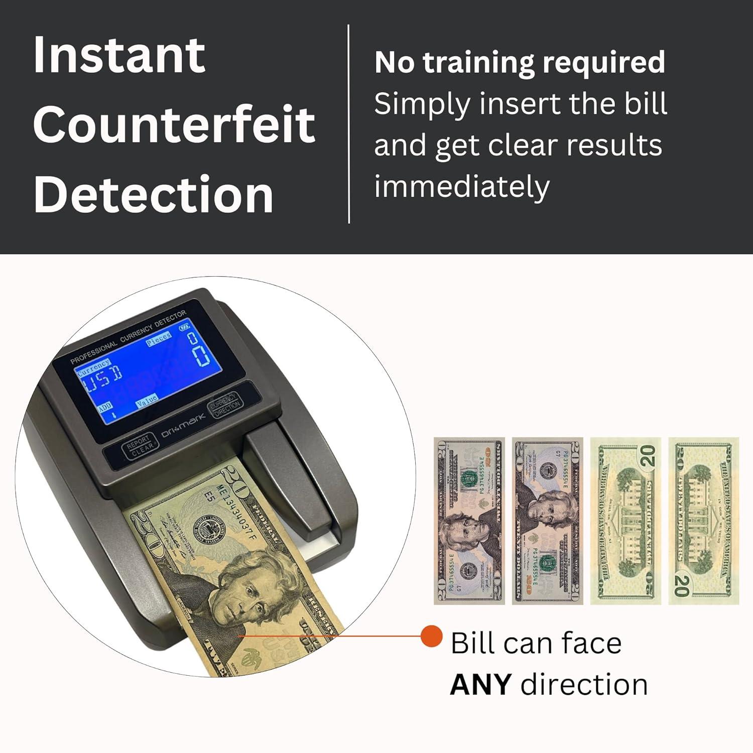 Compact Black Counterfeit Detector Machine with LCD Display