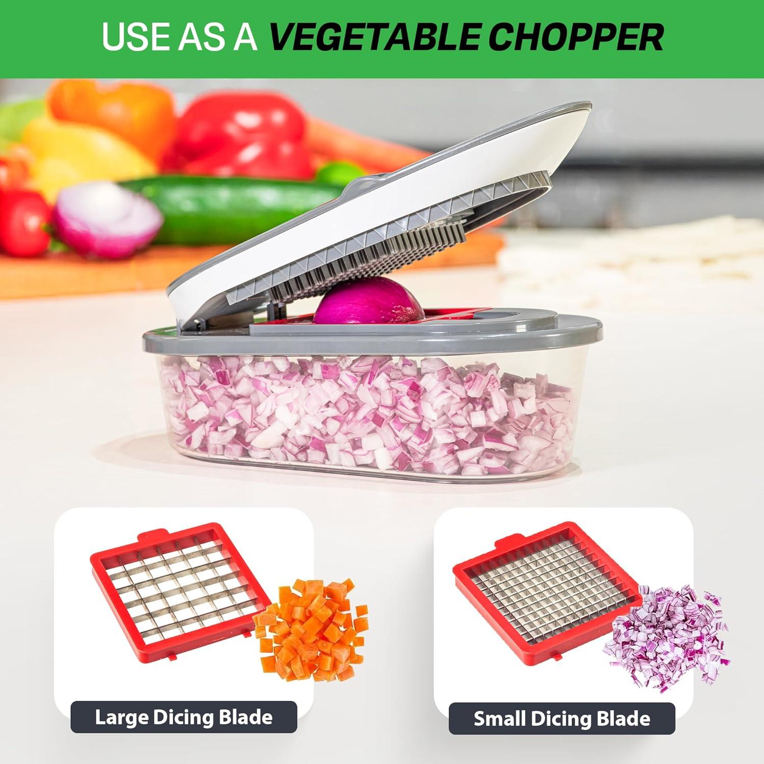 Chopzilla Mandoline Slicer Vegetable Chopper Cheese Grater Kitchen Food Dicer Veggie Potato Cutter 4 Blades Gray