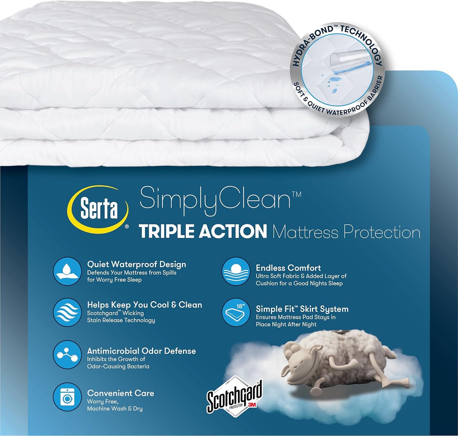 Full White Waterproof Quilted Mattress Pad