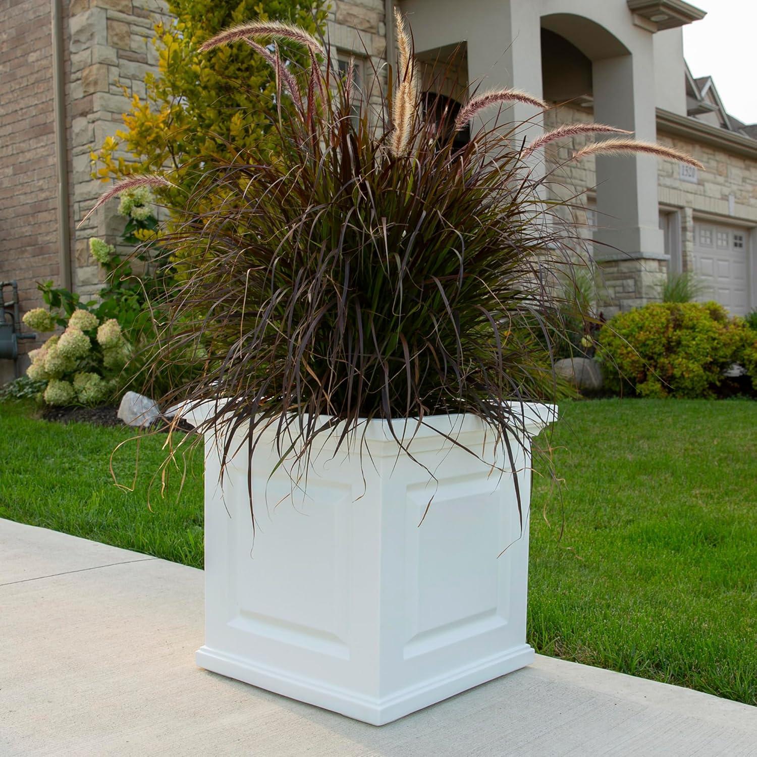 Mayne Inc. Nantucket Square Resin Planter Box with Water Reservoir