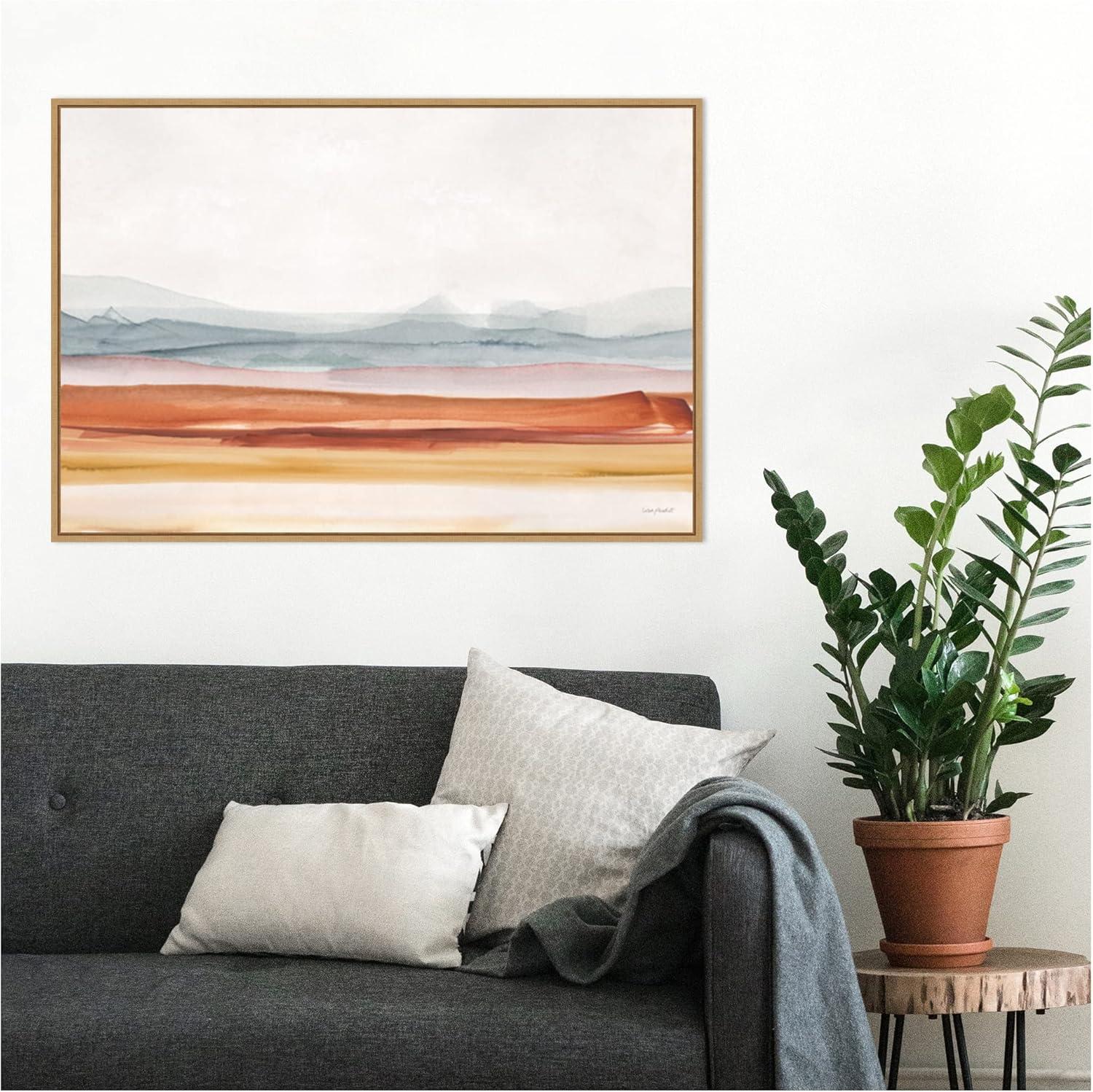 Sierra Hills Abstract Landscape Canvas Print with Maple Frame