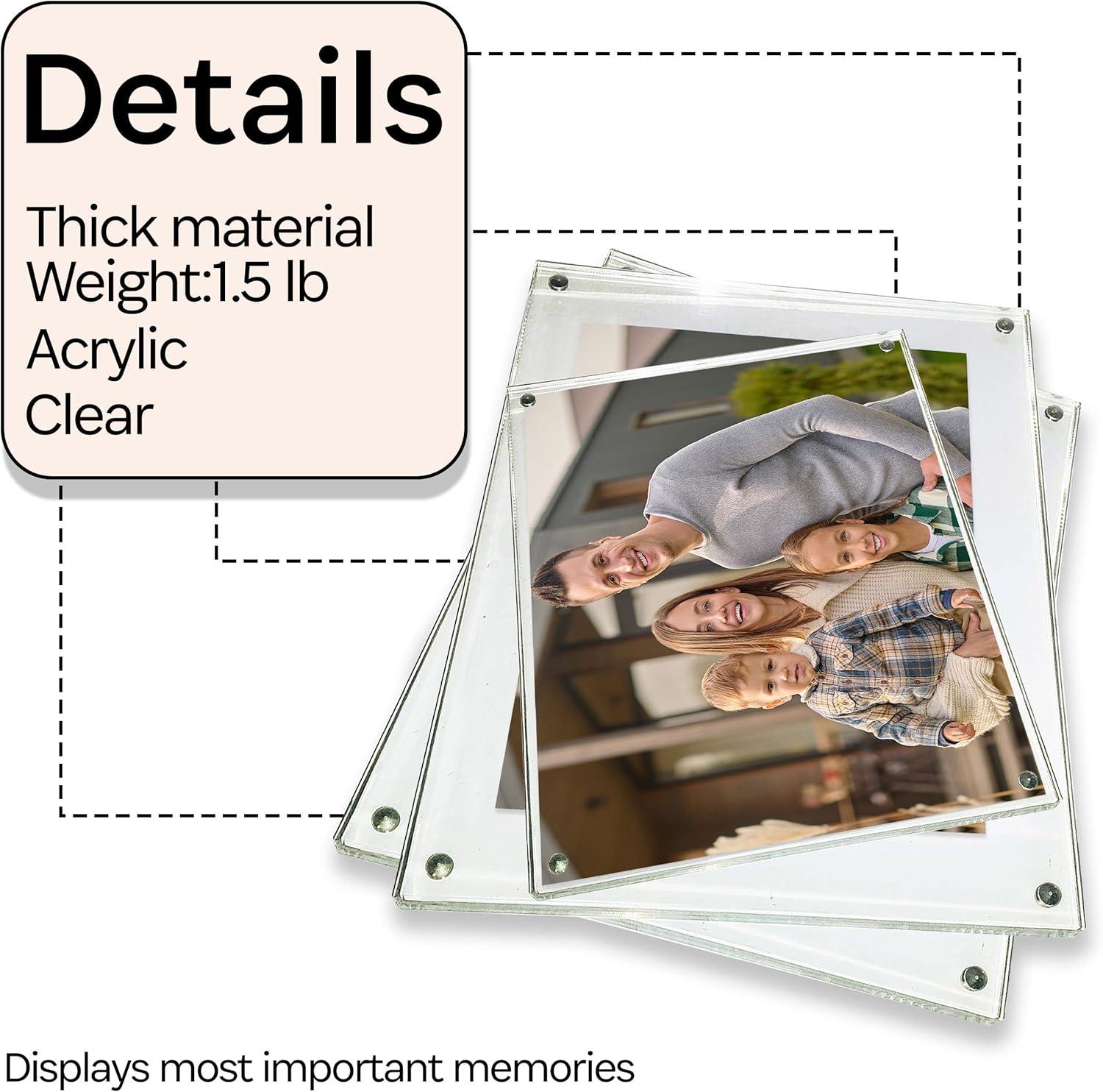 Canetti 6x8 Clear Acrylic Magnetic Floating Wall Frame