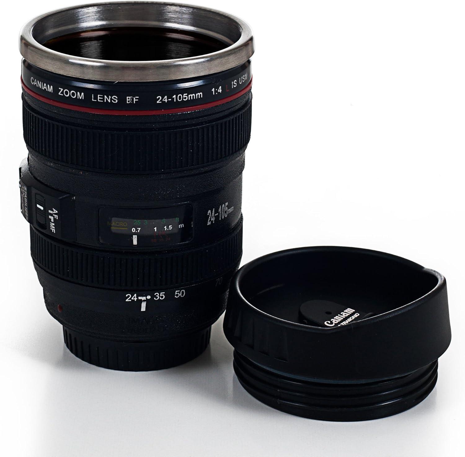 Whetstone Camera Lens Coffee 12 oz. Mug with Lid by Whetstone
