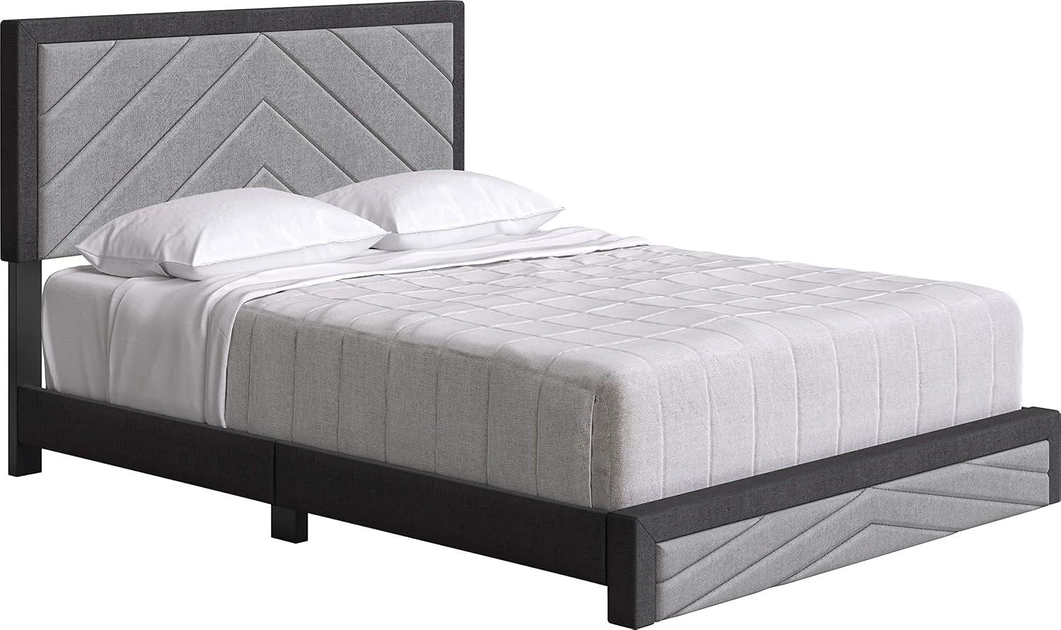 Boyd Sleep Barcelona Linen or Faux Leather Upholstered Platform Bed Frame with Adjustable Headboard, Heavy Duty Slat Support System, No Box Spring Required - Boyd Sleep